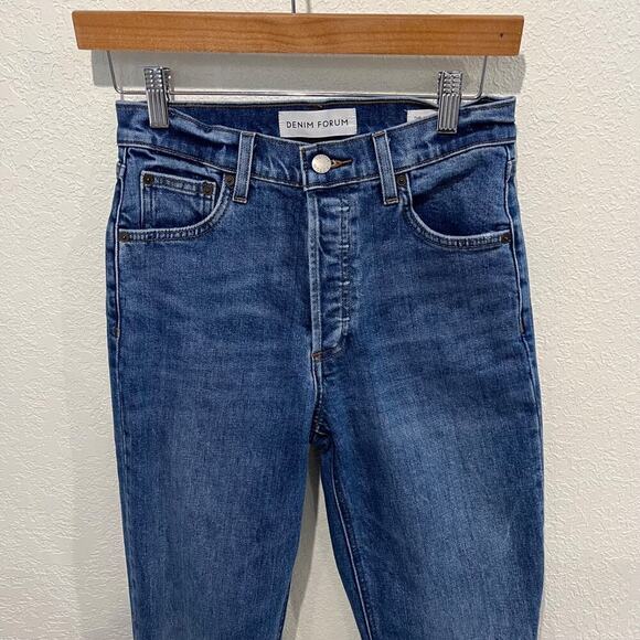 Denim Forum The Arlo High Rise Straight Jeans Women's 26 Button Fly - Picture 3 of 7